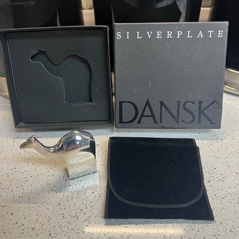 Dansk SilverPlate Camel Collectable Figure by Gunnar Cyren w/Original Box &Pouch